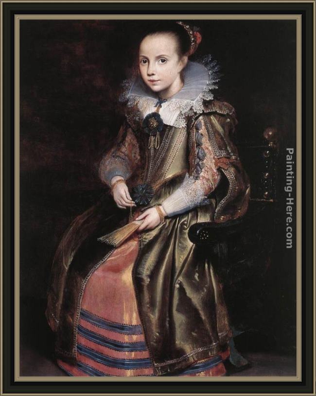 Framed Cornelis De Vos elisabeth (or cornelia) vekemans as a young girl painting