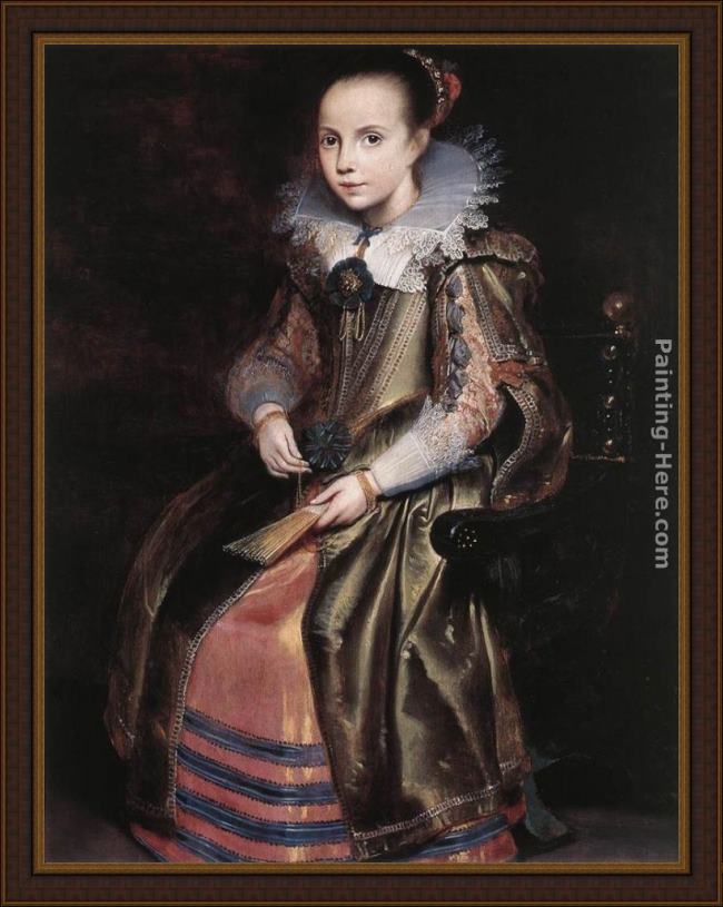 Framed Cornelis De Vos elisabeth (or cornelia) vekemans as a young girl painting