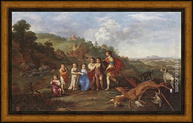 Framed Cornelis van Poelenburgh children of frederick v prince elector of pfalz and king of bohemia painting