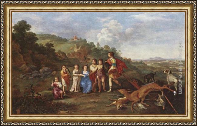 Framed Cornelis van Poelenburgh children of frederick v prince elector of pfalz and king of bohemia painting