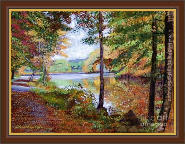 Framed David Lloyd Glover autumn at rockefeller park painting