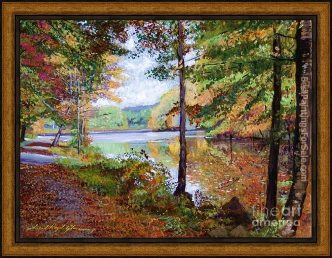 Framed David Lloyd Glover autumn at rockefeller park painting