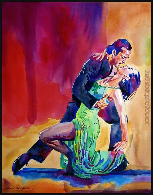 Framed David Lloyd Glover dance intense painting