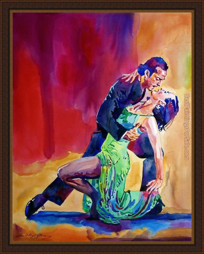 Framed David Lloyd Glover dance intense painting