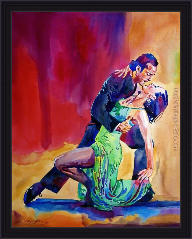 Framed David Lloyd Glover dance intense painting