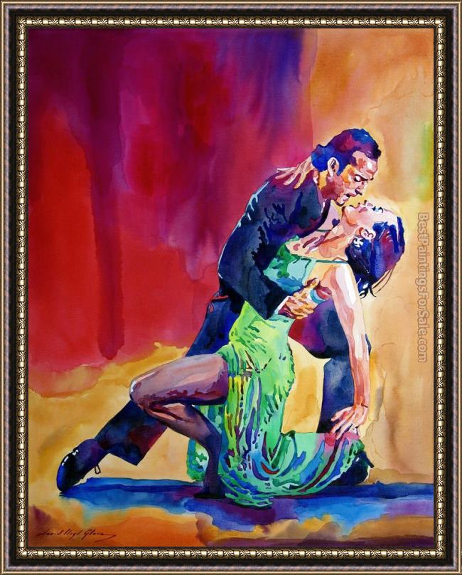 Framed David Lloyd Glover dance intense painting