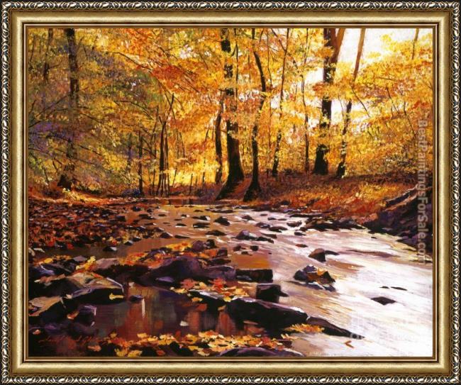 Framed David Lloyd Glover river of gold painting