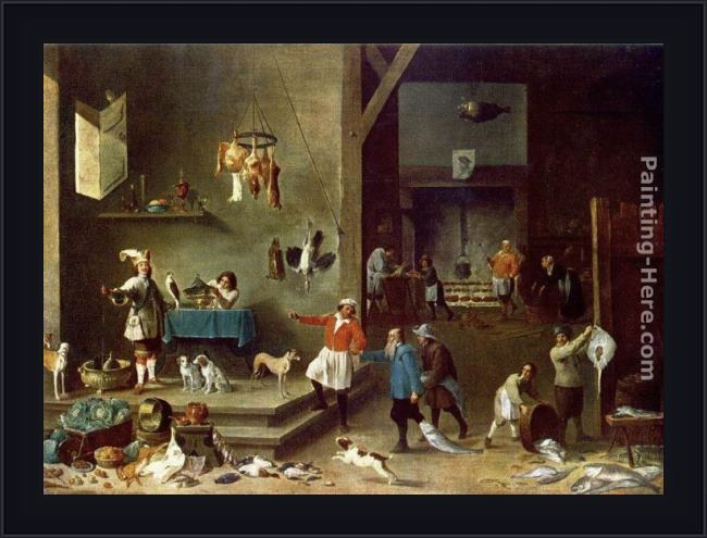 Framed David the Younger Teniers the kitchen painting