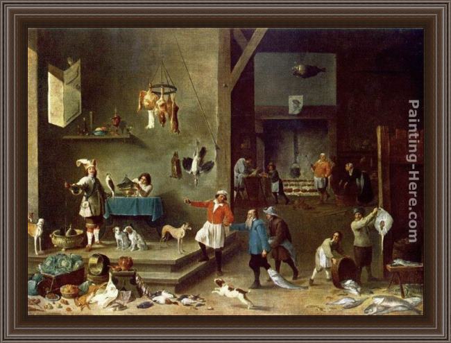 Framed David the Younger Teniers the kitchen painting