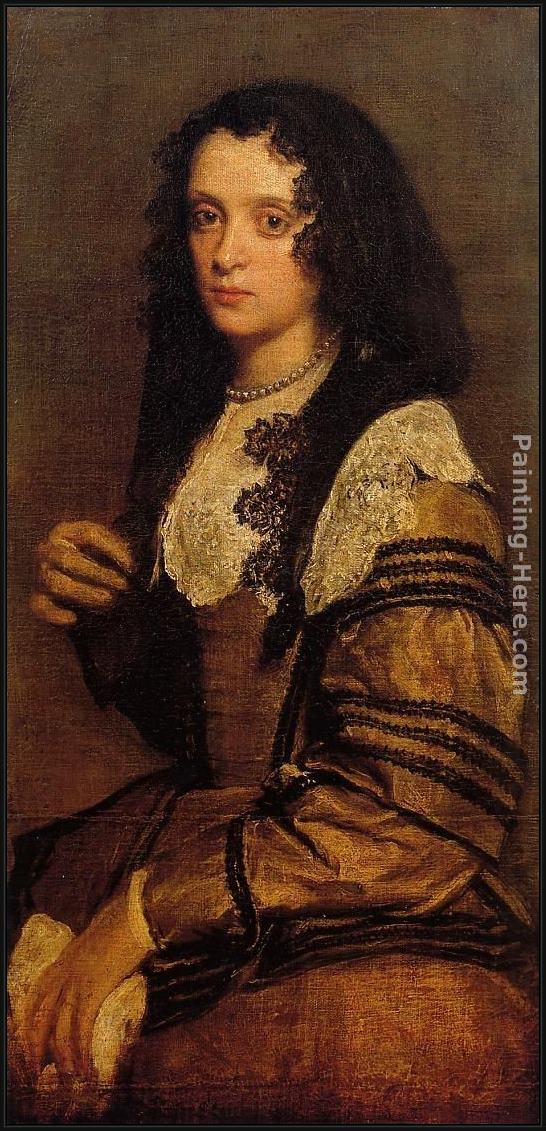 Framed Diego Rodriguez de Silva Velazquez a young lady painting