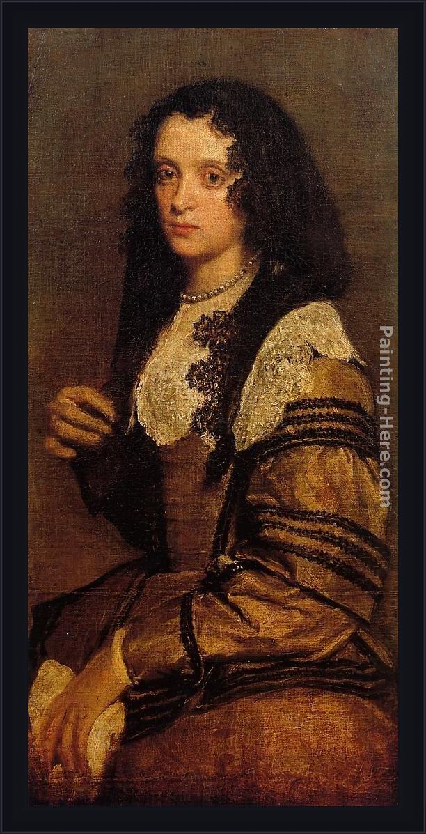 Framed Diego Rodriguez de Silva Velazquez a young lady painting