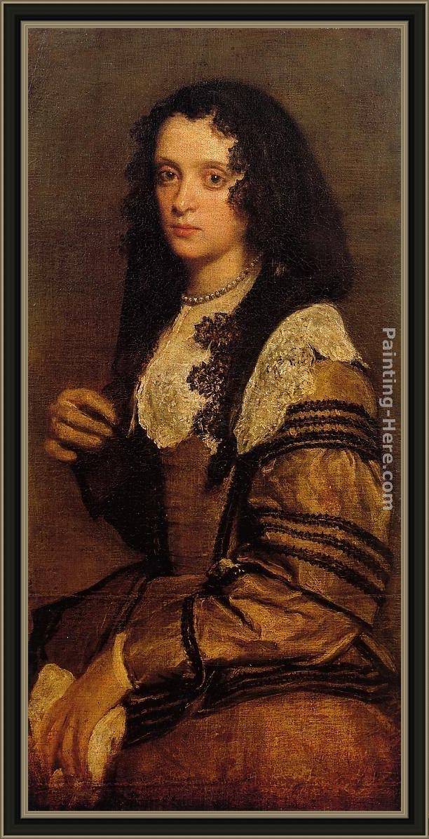 Framed Diego Rodriguez de Silva Velazquez a young lady painting