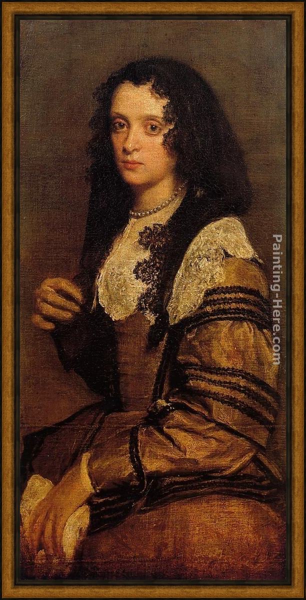 Framed Diego Rodriguez de Silva Velazquez a young lady painting