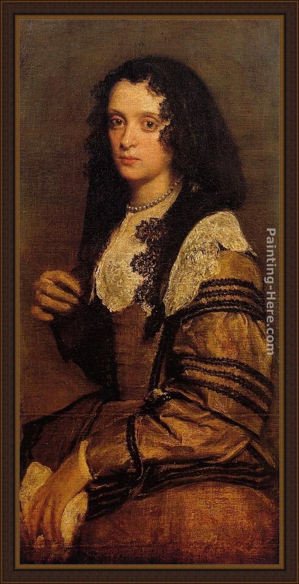 Framed Diego Rodriguez de Silva Velazquez a young lady painting