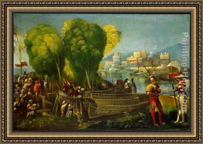 Framed Dosso Dossi aeneas and achates on the libyan coast painting