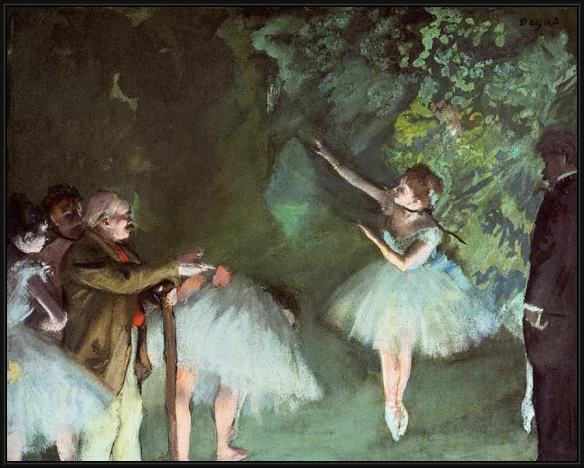 Framed Edgar Degas ballet rehearsal painting