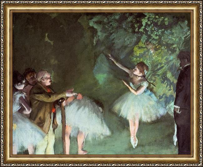 Framed Edgar Degas ballet rehearsal painting