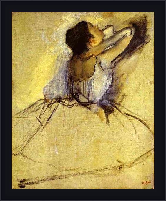 Framed Edgar Degas dancer painting
