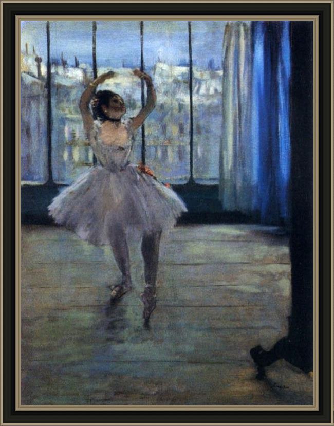 Framed Edgar Degas dancer at the photographer's studio painting