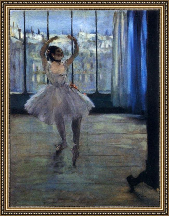 Framed Edgar Degas dancer at the photographer's studio painting