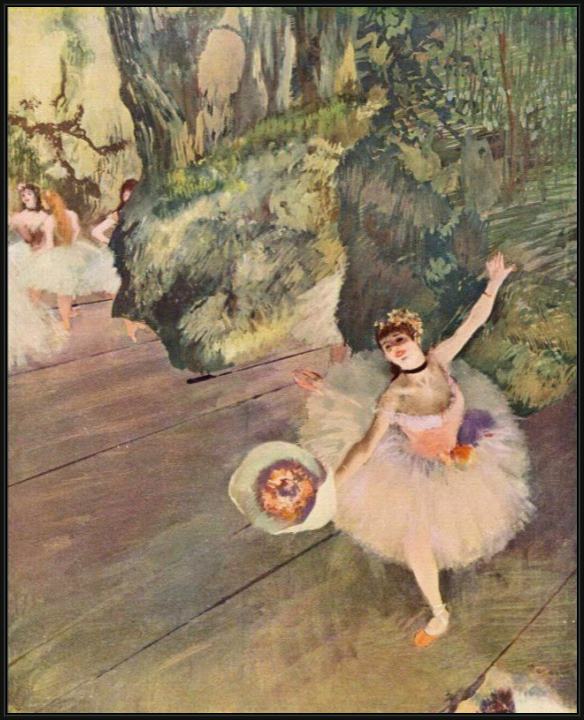 Framed Edgar Degas star of the ballet painting