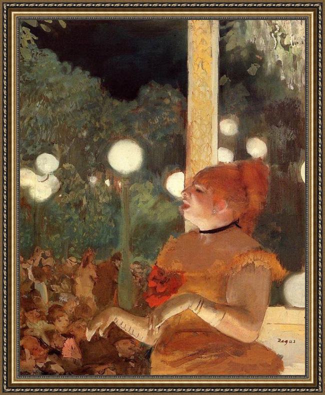 Framed Edgar Degas the song of the dog painting