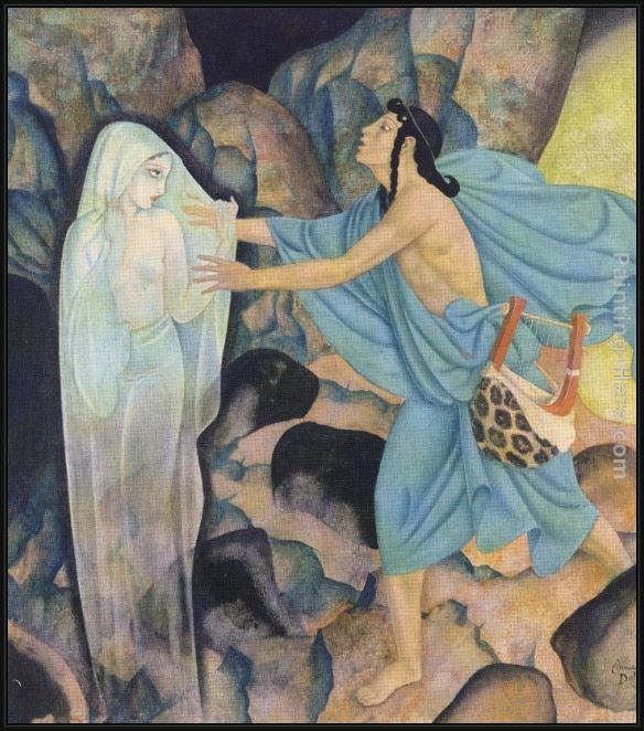 Framed Edmund Dulac orpheus and eurydice painting