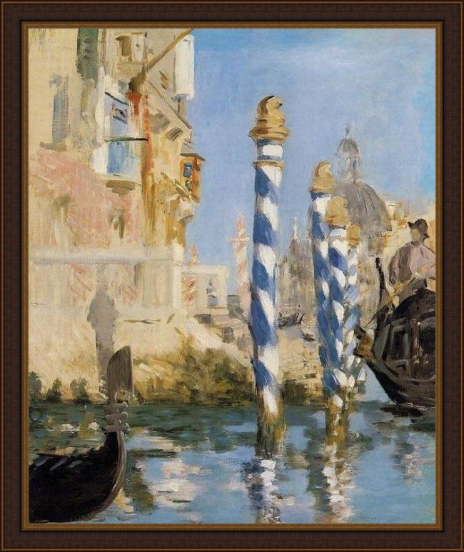 Framed Edouard Manet the grand canal venice painting