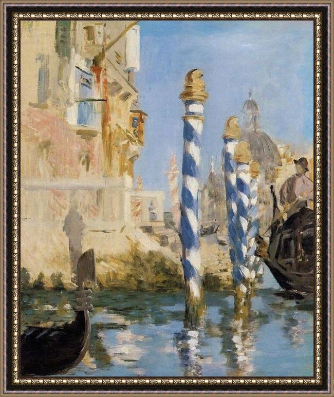 Framed Edouard Manet the grand canal venice painting