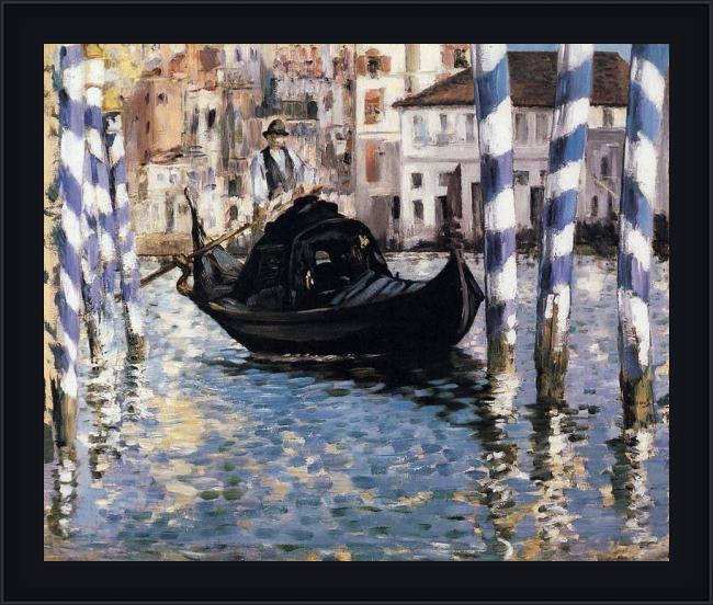 Framed Edouard Manet the grand canal, venice i painting
