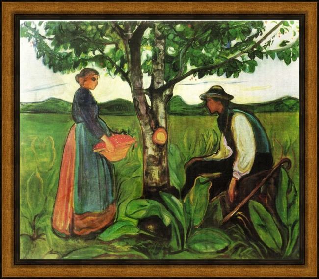 Framed Edvard Munch fertility 1902 painting