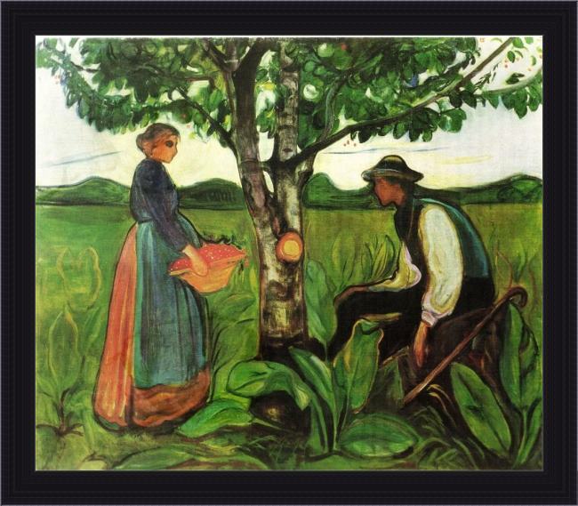 Framed Edvard Munch fertility 1902 painting
