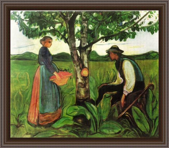 Framed Edvard Munch fertility 1902 painting