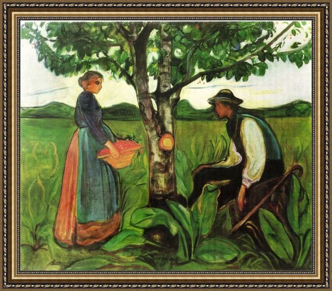 Framed Edvard Munch fertility 1902 painting