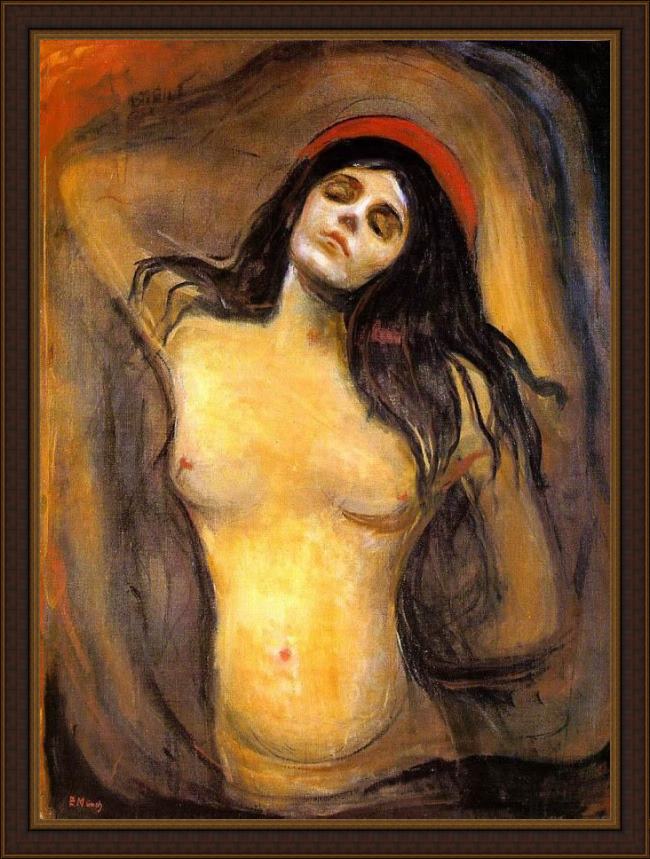 Framed Edvard Munch madonna painting
