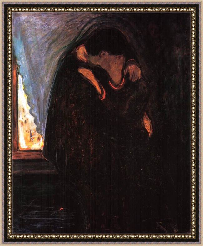 Framed Edvard Munch the kiss ii painting