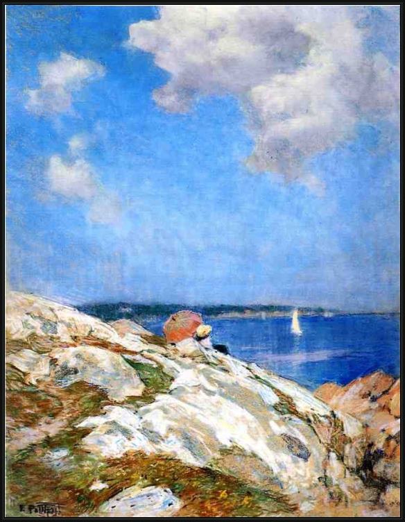 Framed Edward Henry Potthast cape ann coast painting