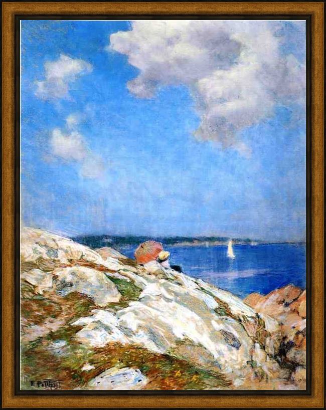 Framed Edward Henry Potthast cape ann coast painting
