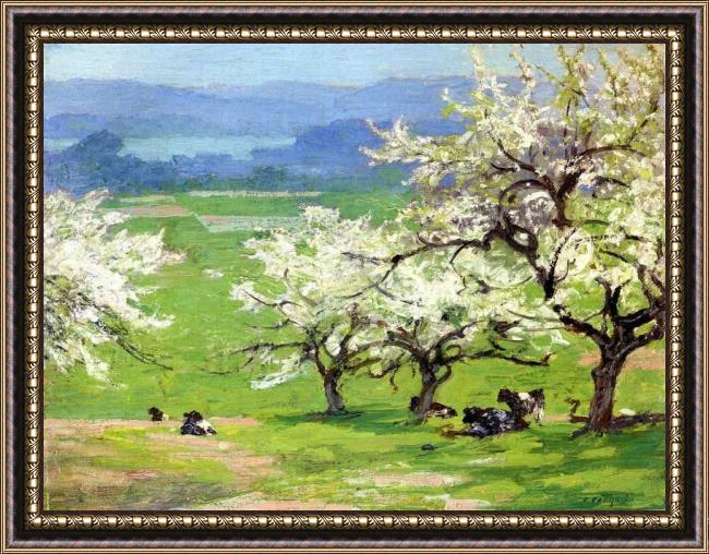 Framed Edward Henry Potthast springtime painting