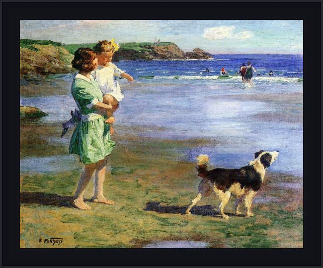 Framed Edward Henry Potthast summer pleasures painting