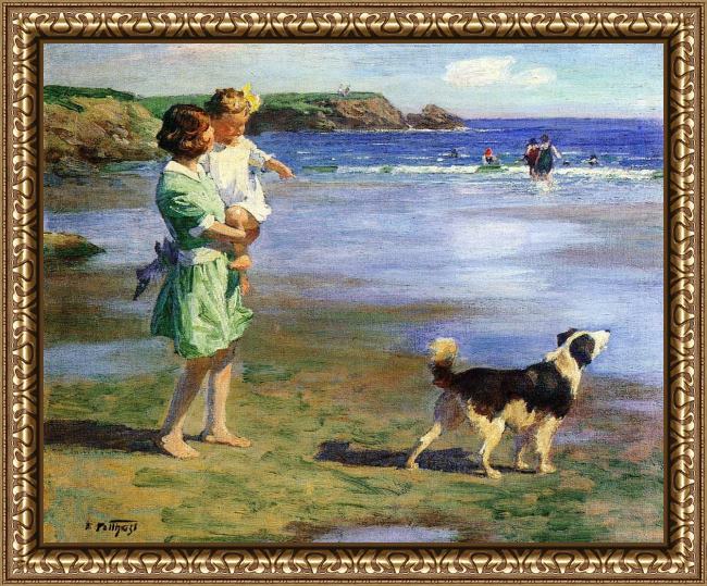 Framed Edward Henry Potthast summer pleasures painting