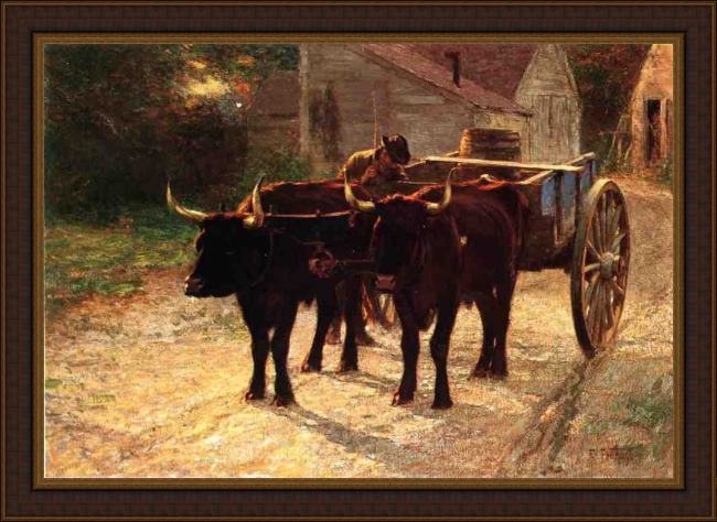 Framed Edward Henry Potthast the ox cart painting