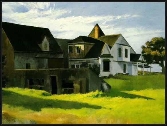 Framed Edward Hopper cape cod afternoon painting