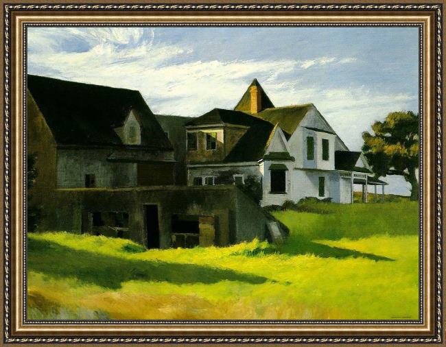 Framed Edward Hopper cape cod afternoon painting