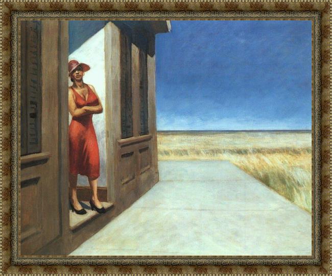 Framed Edward Hopper carolina morning painting