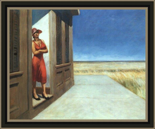 Framed Edward Hopper carolina morning painting