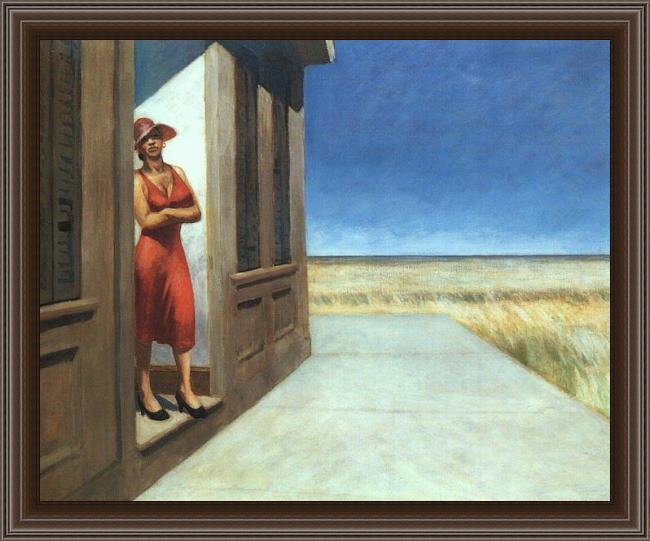 Framed Edward Hopper carolina morning painting