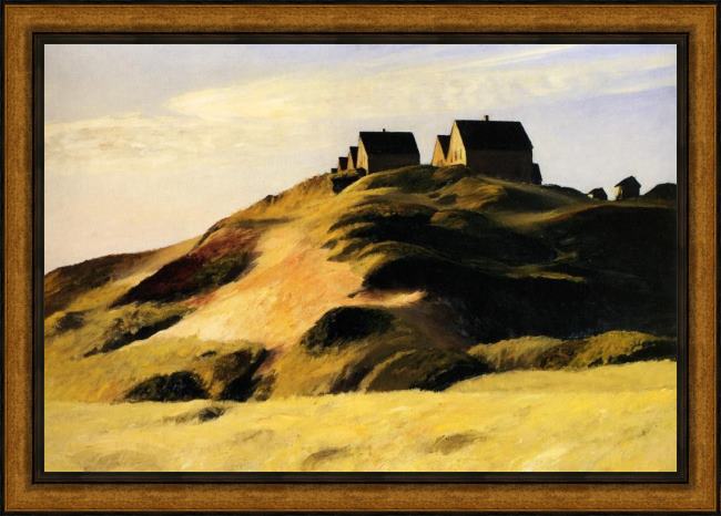 Framed Edward Hopper corn hill truro cape cod painting