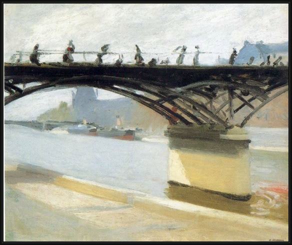 Framed Edward Hopper les pont des arts painting