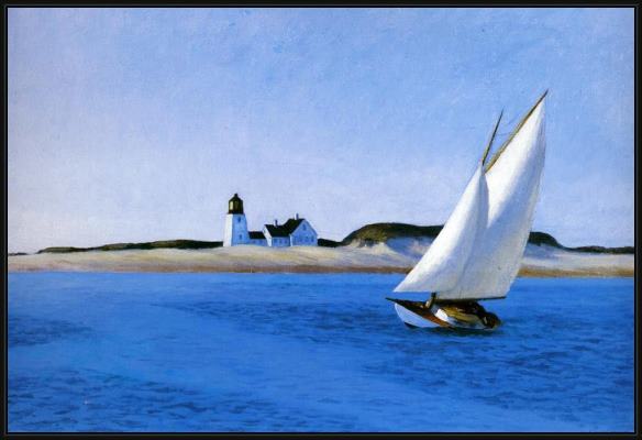 Framed Edward Hopper the long leg painting